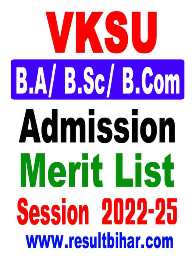 VKSU UG Admission Merit List 2022-25
