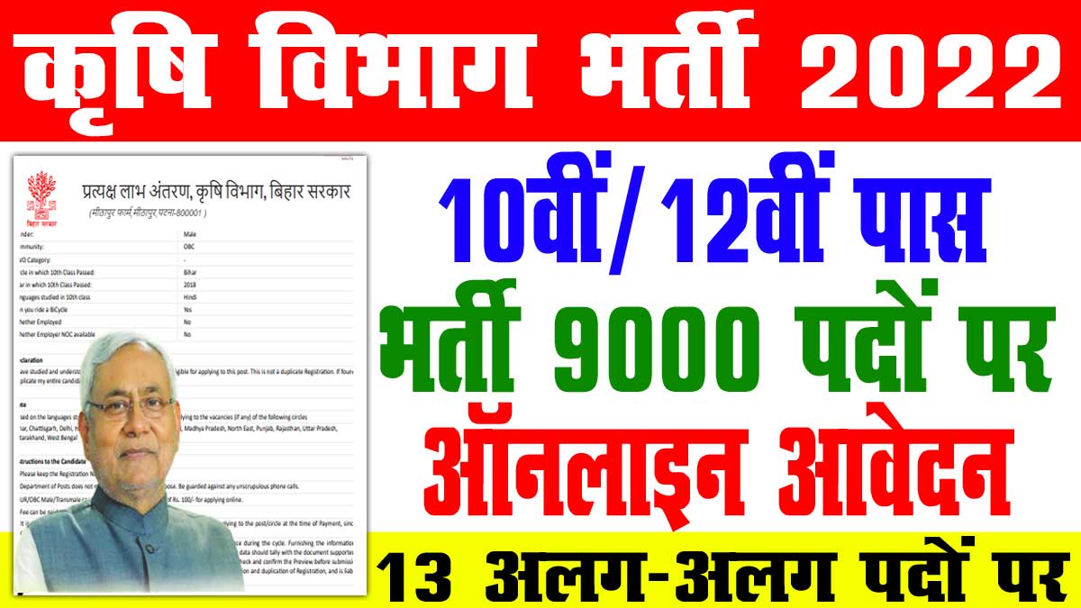 Bihar Krishi Vibhag New Vacancy 2023