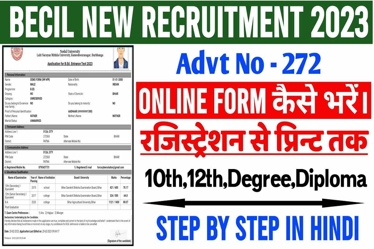 BECIL Data Entry Operator Bharti 2023
