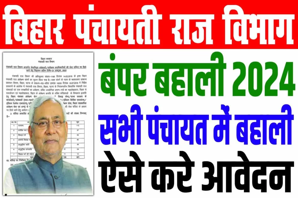 Bihar Panchayati Raj Vibhag bahali 2024