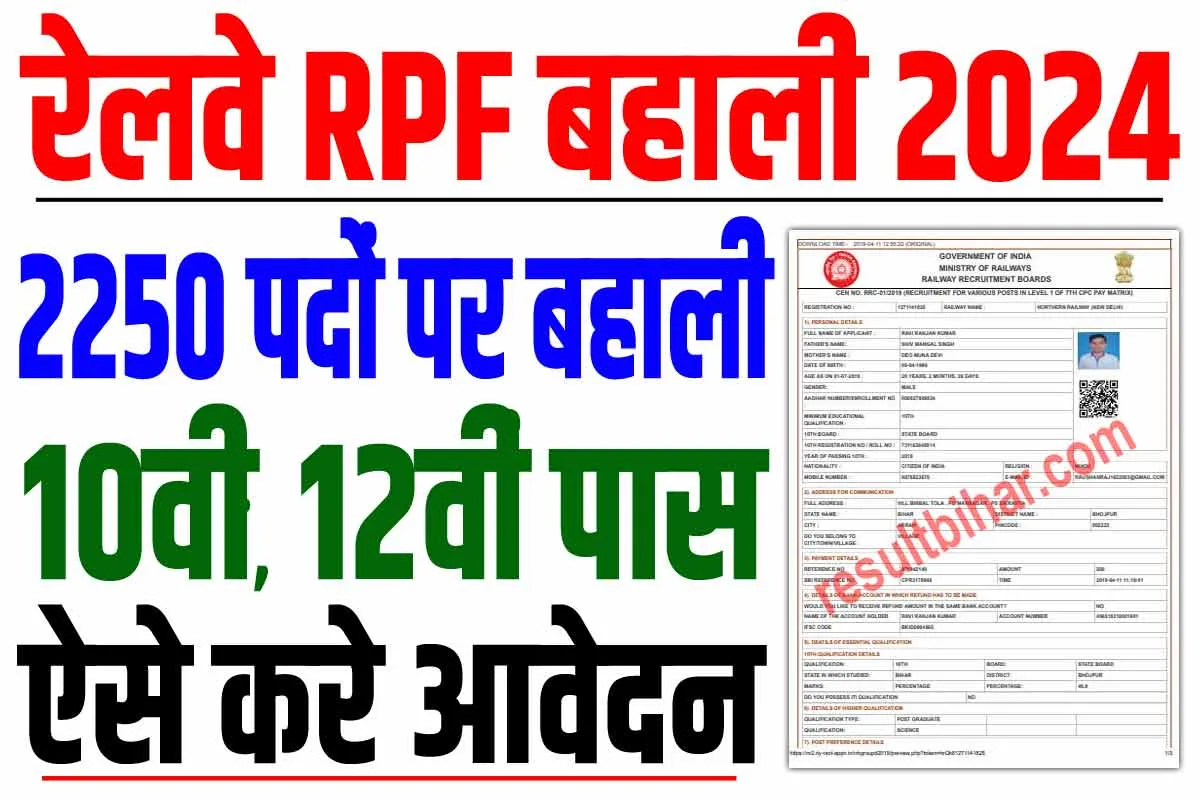 Railway RPF Vacancy 2024