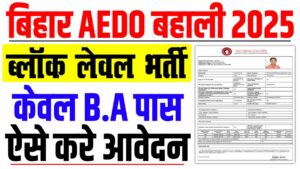 Bihar AEDO Recruitment 2025